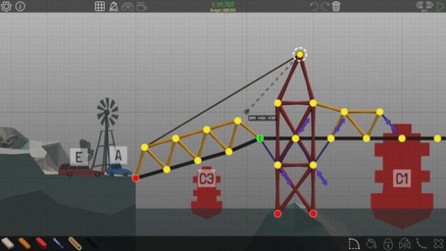 Poly Bridge Gameplay Screenshot
